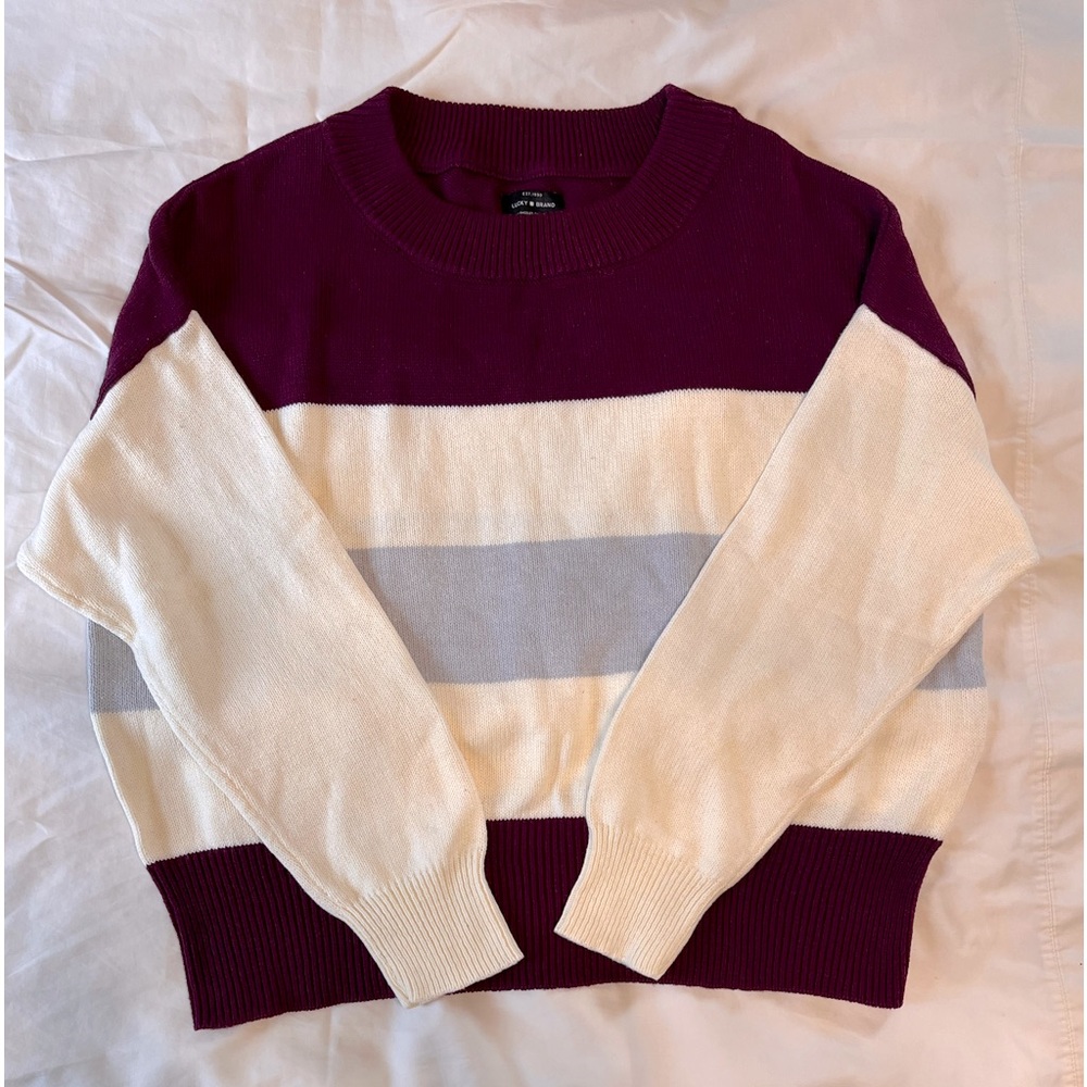 Lucky brand striped sweater. Loose fit. Size L.